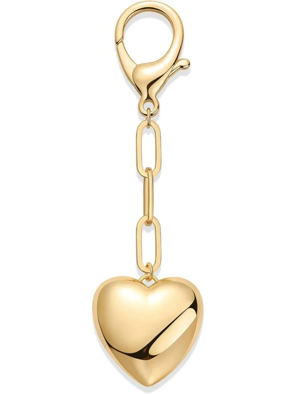Chunky Heart & Cherry Bag Charm - 14K Gold Plated Handbag Accessory for Women